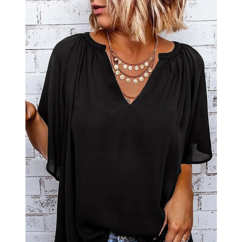 Løs Sommer-Topp i Chiffon for Kvinner