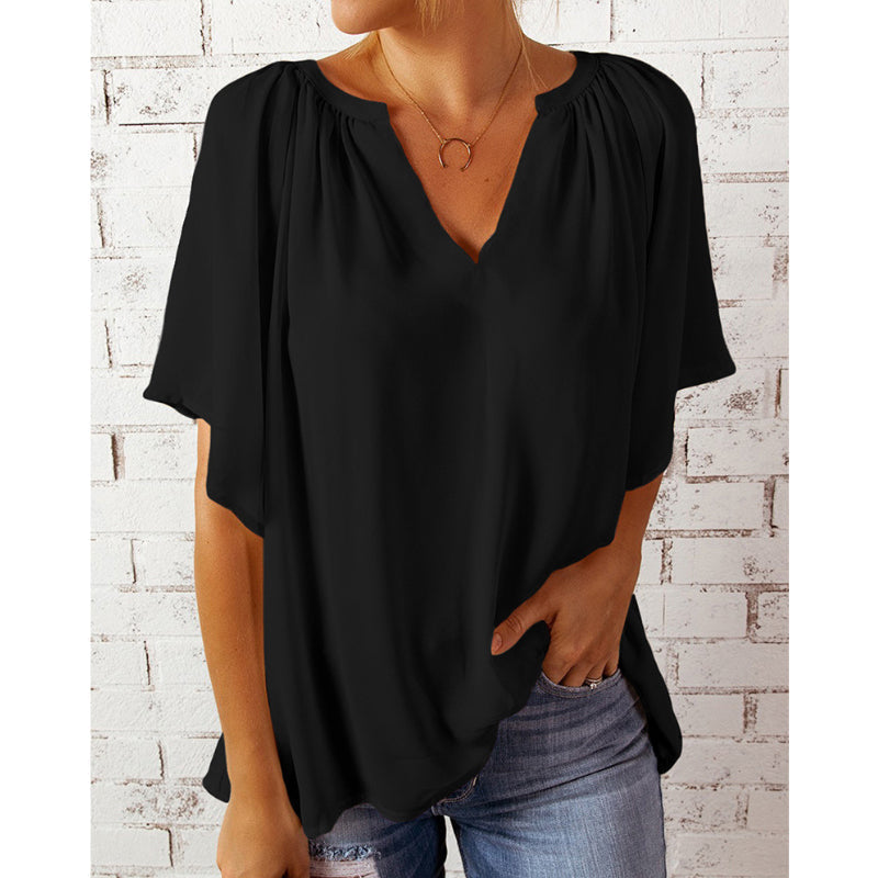 Løs Sommer-Topp i Chiffon for Kvinner