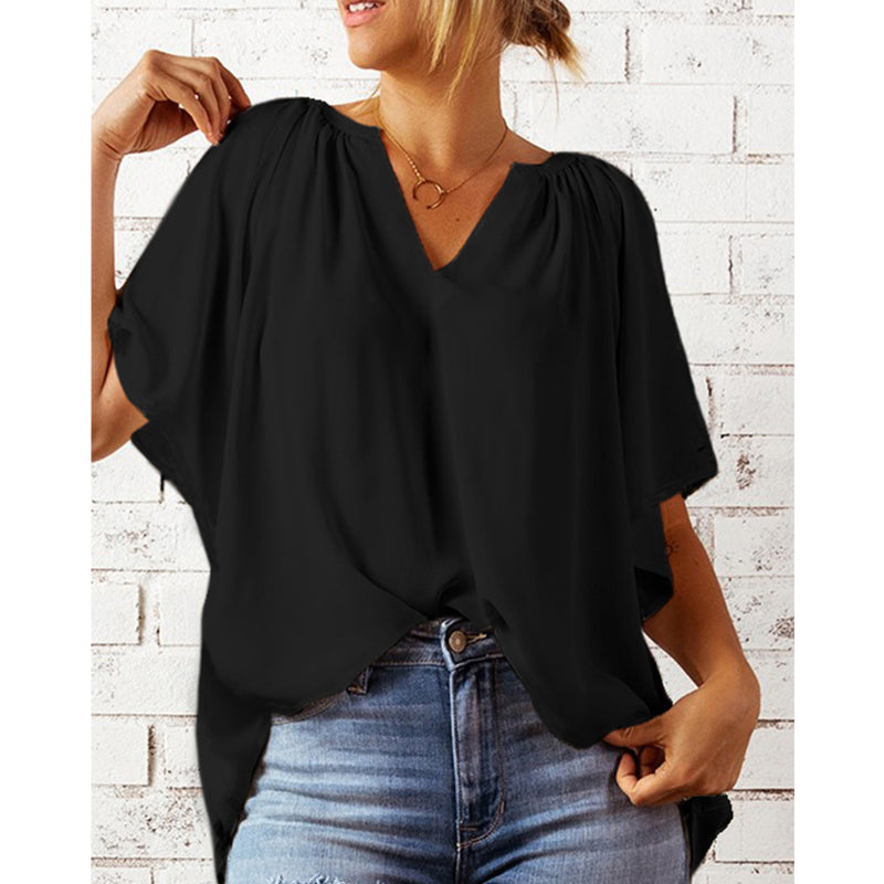 Løs Sommer-Topp i Chiffon for Kvinner