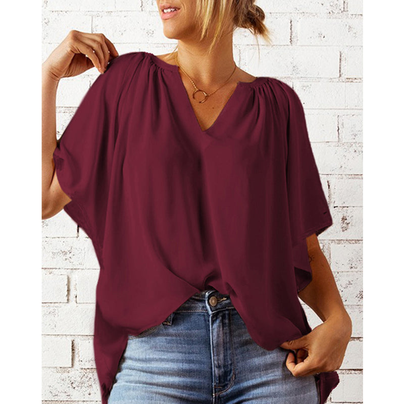 Løs Sommer-Topp i Chiffon for Kvinner