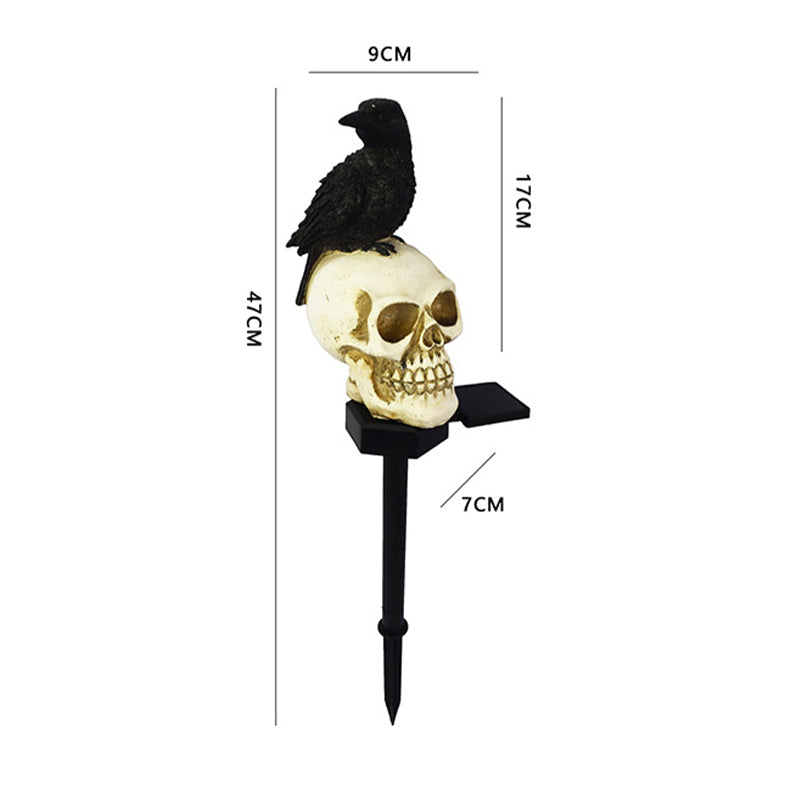 Lampe med hodeskalle og kråke