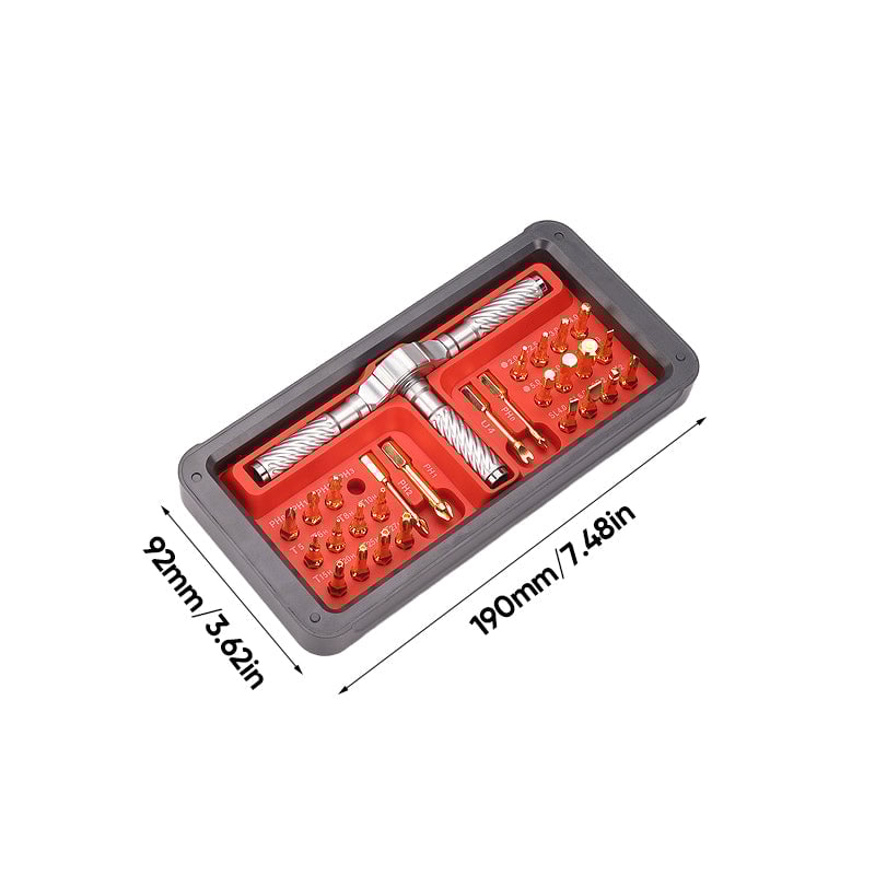 Skralleskrutrekkersett med multi-type bits