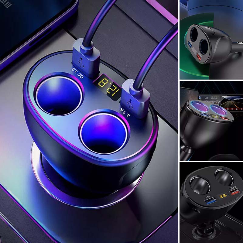 360° Roterbar Ladeadapter for Sigarettenner i Bilen