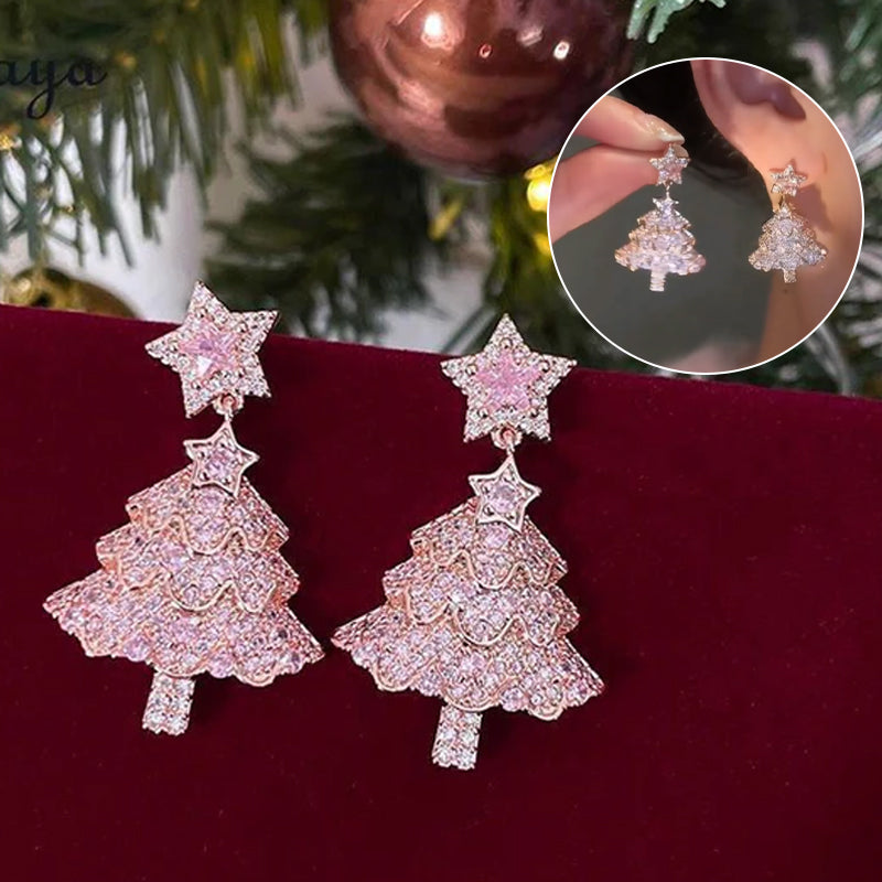 Elegant Stjerne- og Juletre Øredobber