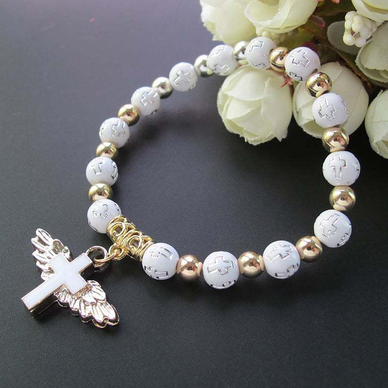 Angel Wing Cross armbånd