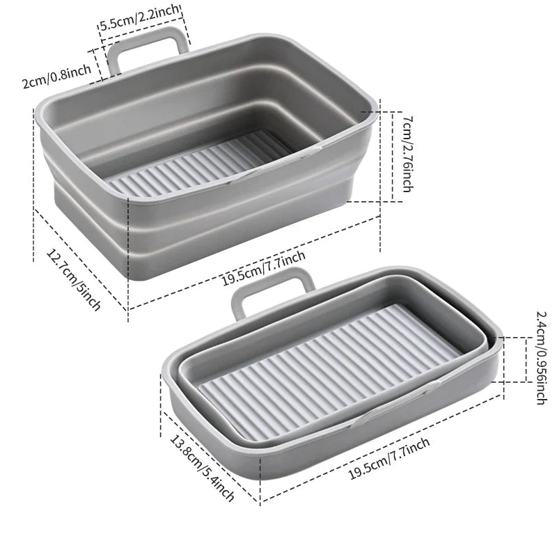 Sammenleggbar Air Fryer bakebrett i silikon