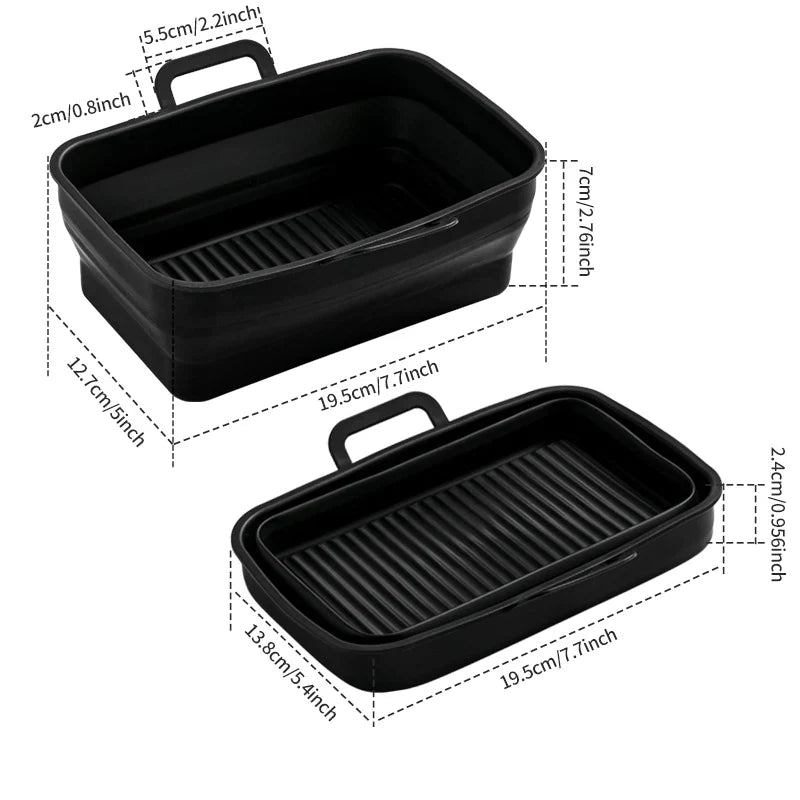 Sammenleggbar Air Fryer bakebrett i silikon